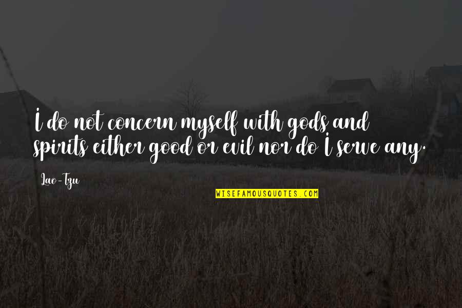 Do Good And Good Quotes By Lao-Tzu: I do not concern myself with gods and