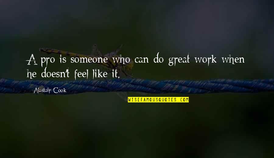 Do Great Work Quotes By Alastair Cook: A pro is someone who can do great
