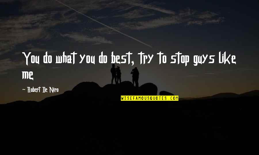 Do Guys Like Quotes By Robert De Niro: You do what you do best, try to