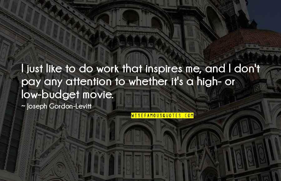 Do It Movie Quotes By Joseph Gordon-Levitt: I just like to do work that inspires