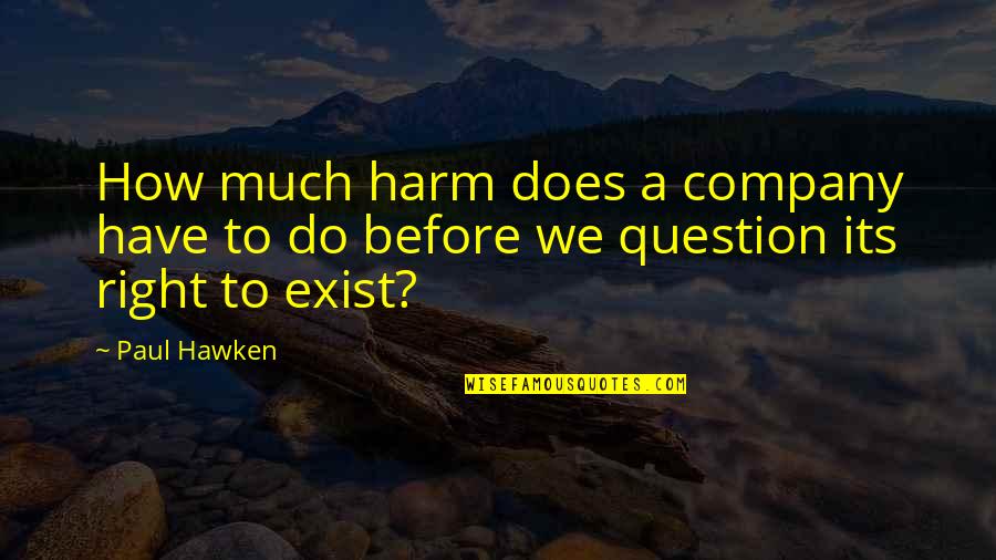 Do More Than Just Exist Quotes By Paul Hawken: How much harm does a company have to