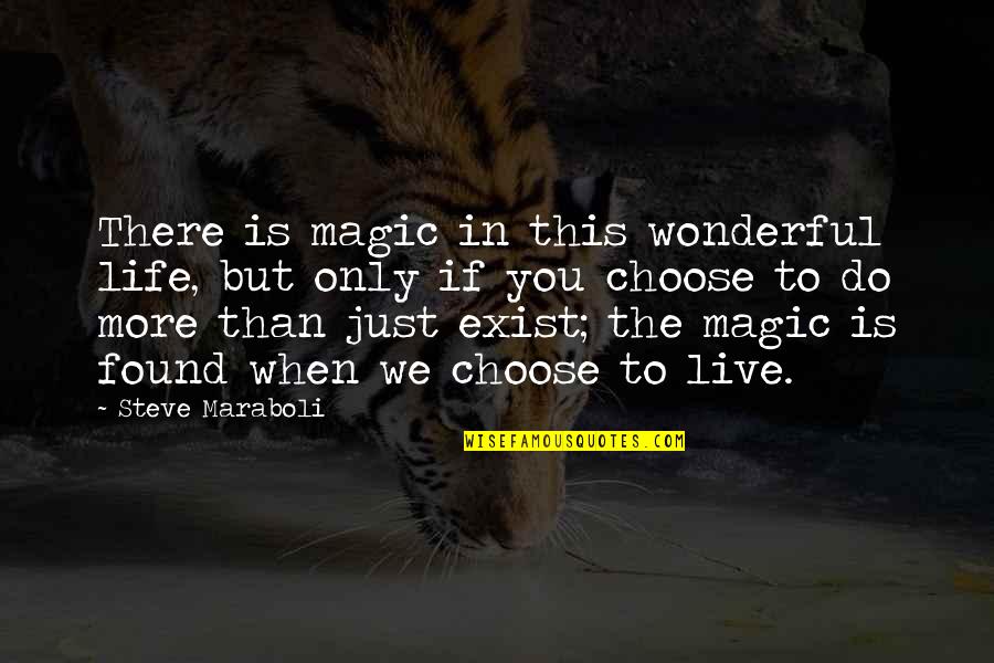 Do More Than Just Exist Quotes By Steve Maraboli: There is magic in this wonderful life, but