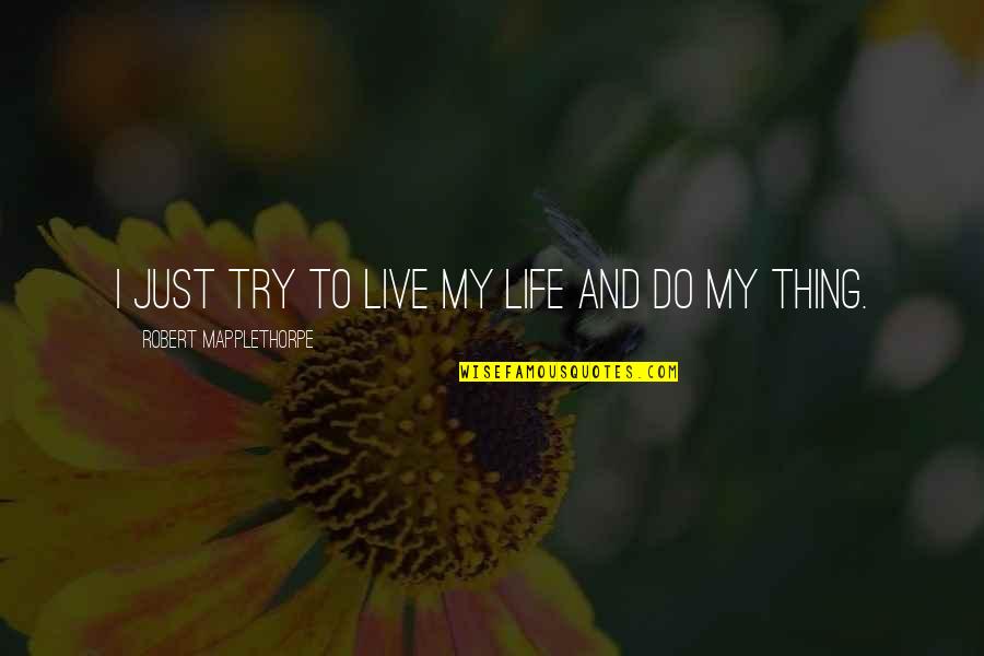 Do My Thing Quotes By Robert Mapplethorpe: I just try to live my life and