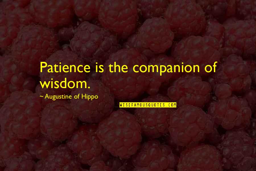 Do Not Compare To Others Quotes By Augustine Of Hippo: Patience is the companion of wisdom.