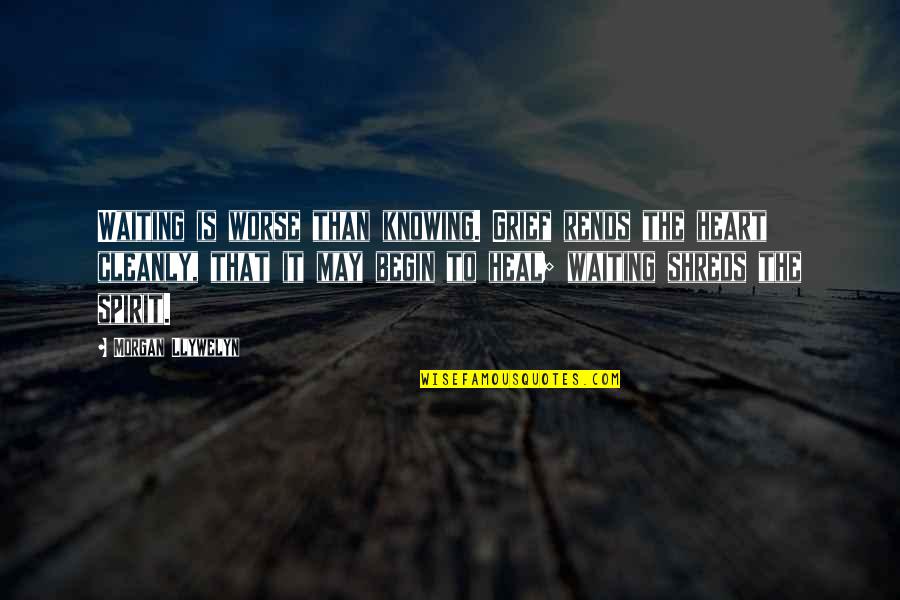 Do Not Depend On Others For Happiness Quotes By Morgan Llywelyn: Waiting is worse than knowing. Grief rends the