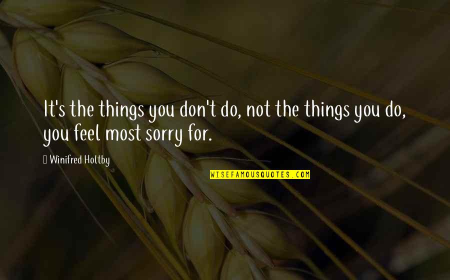 Do Not Feel Sorry Quotes By Winifred Holtby: It's the things you don't do, not the
