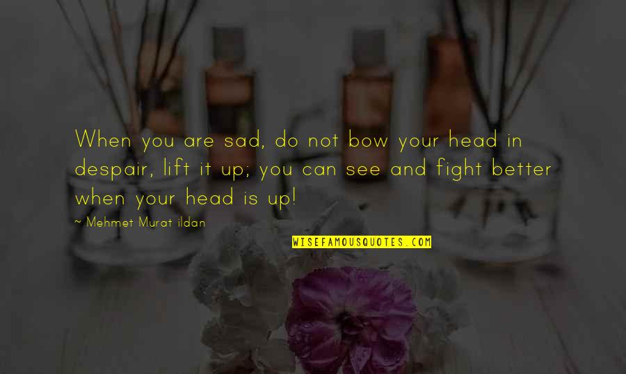 Do Not Fight Quotes By Mehmet Murat Ildan: When you are sad, do not bow your