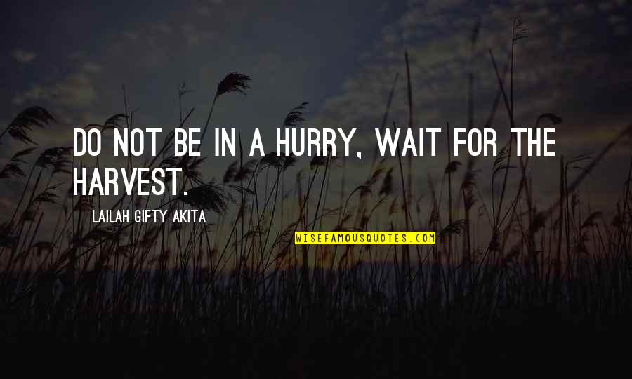 Do Not Hurry Quotes By Lailah Gifty Akita: Do not be in a hurry, wait for