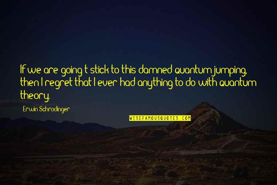Do Not Regret Anything Quotes By Erwin Schrodinger: If we are going t stick to this