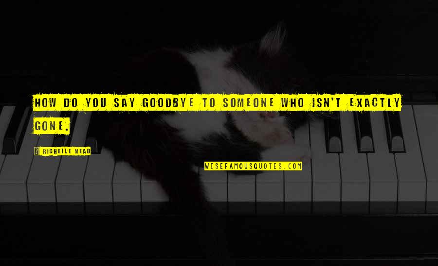 Do Not Say Goodbye Quotes By Richelle Mead: How do you say goodbye to someone who