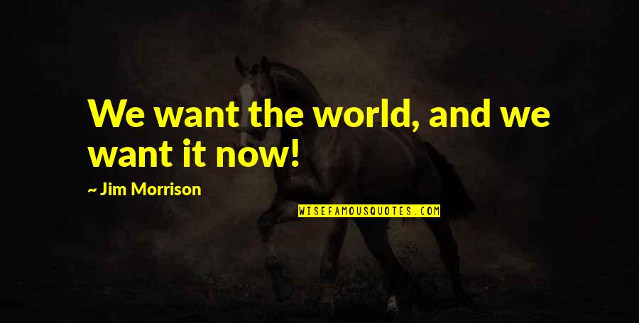 Do Not Threaten Me Quotes By Jim Morrison: We want the world, and we want it