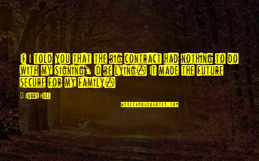 Do Nothing Be Nothing Quotes By Bobby Hull: If I told you that the big contract