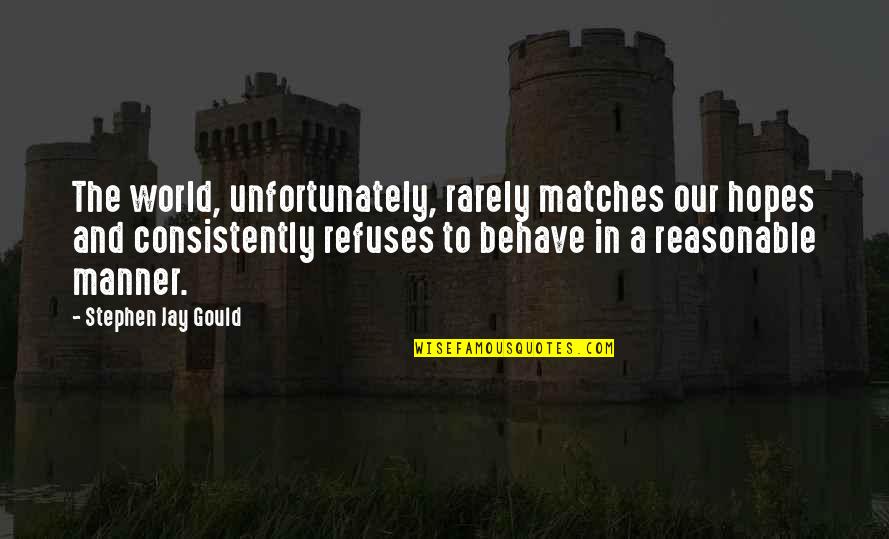 Do Nothing Book Quotes By Stephen Jay Gould: The world, unfortunately, rarely matches our hopes and Do Nothing Book Quotes By Stephen Jay Gould: The world, unfortunately, rarely matches our hopes and