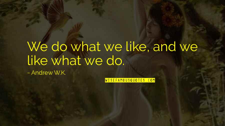 Do Onomatopoeias Go In Quotes By Andrew W.K.: We do what we like, and we like Do Onomatopoeias Go In Quotes By Andrew W.K.: We do what we like, and we like