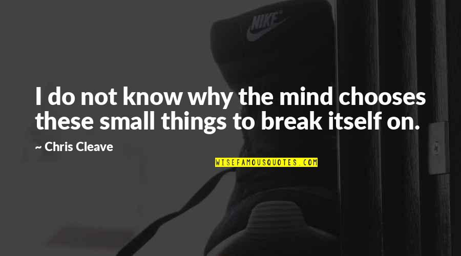 Do Small Things Quotes By Chris Cleave: I do not know why the mind chooses