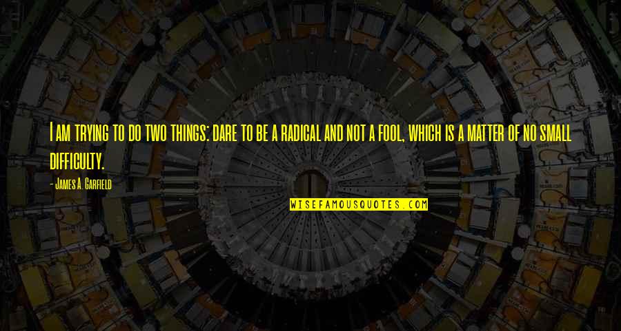 Do Small Things Quotes By James A. Garfield: I am trying to do two things: dare