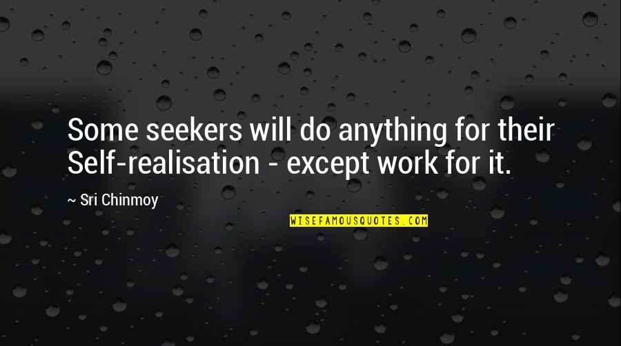 Do Some Work Quotes By Sri Chinmoy: Some seekers will do anything for their Self-realisation