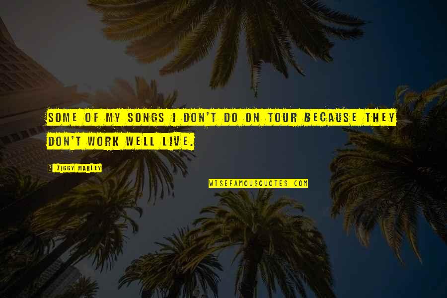Do Some Work Quotes By Ziggy Marley: Some of my songs I don't do on