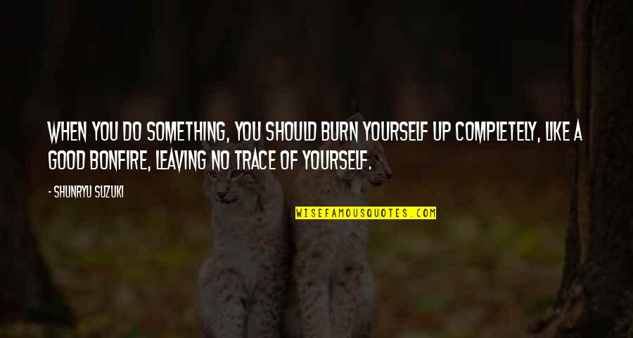 Do Something Good For Yourself Quotes By Shunryu Suzuki: When you do something, you should burn yourself