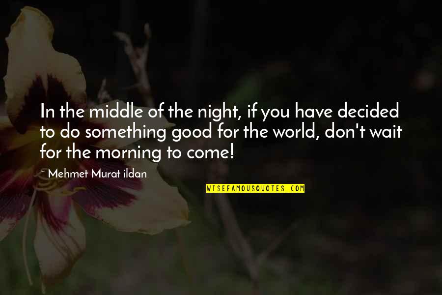 Do Something Good Quotes By Mehmet Murat Ildan: In the middle of the night, if you