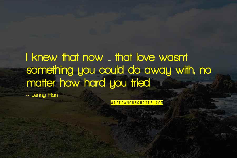 Do Something Hard Quotes By Jenny Han: I knew that now - that love wasn't