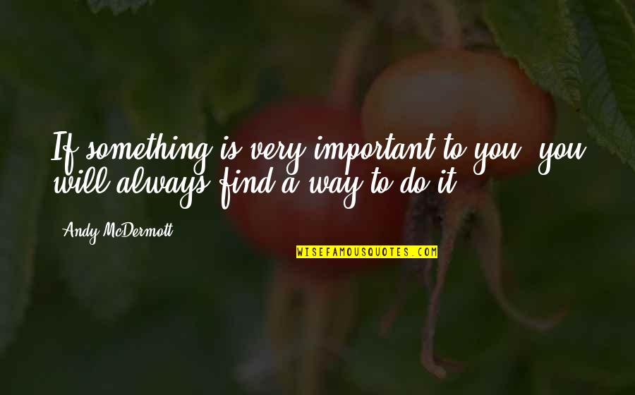 Do Something Important Quotes By Andy McDermott: If something is very important to you, you