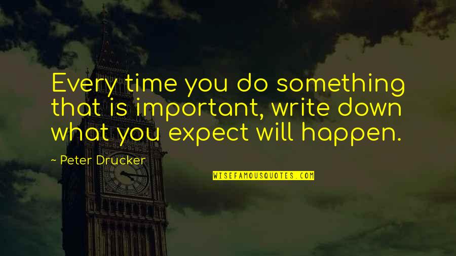 Do Something Important Quotes By Peter Drucker: Every time you do something that is important,