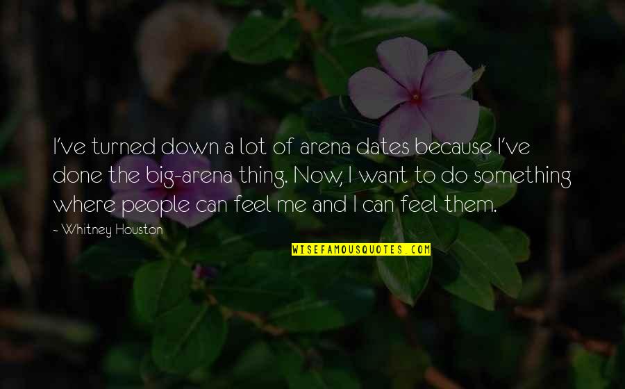 Do Something Now Quotes By Whitney Houston: I've turned down a lot of arena dates