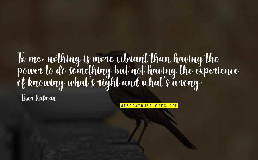Do Something Right Quotes By Tibor Kalman: To me, nothing is more vibrant than having