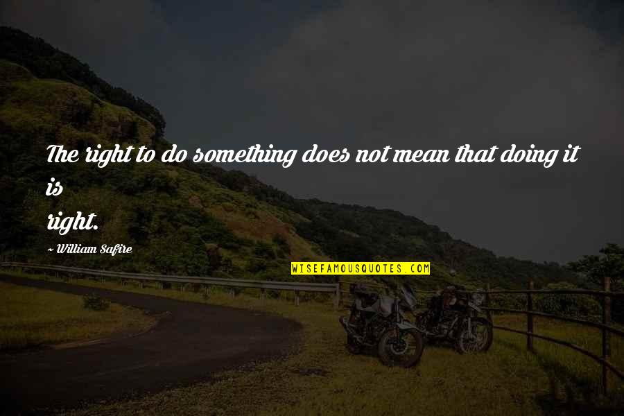 Do Something Right Quotes By William Safire: The right to do something does not mean
