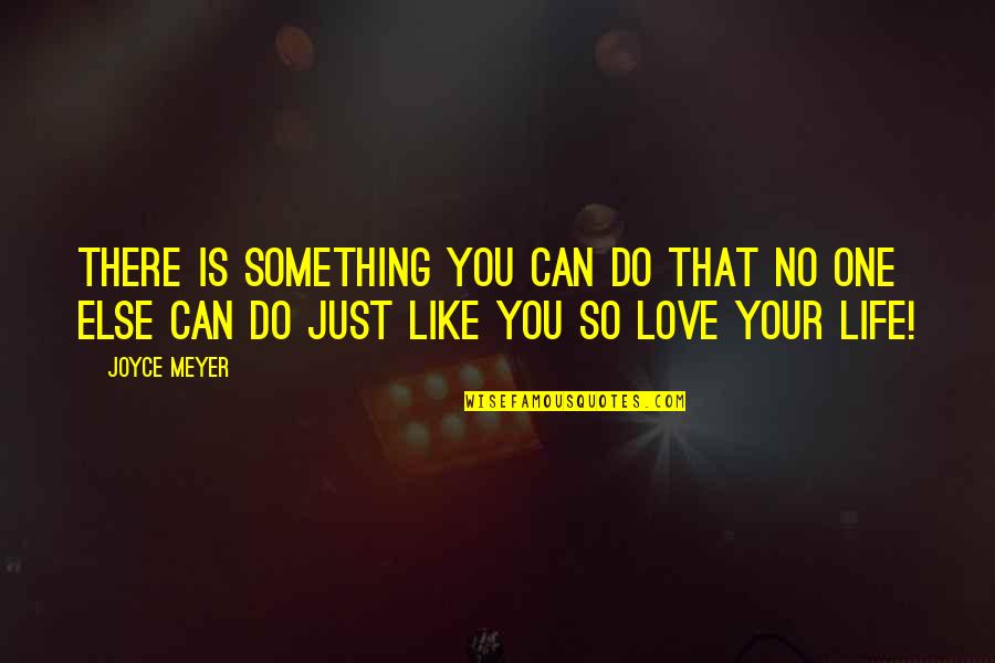 Do Something That You Love Quotes By Joyce Meyer: There is something you can do that no
