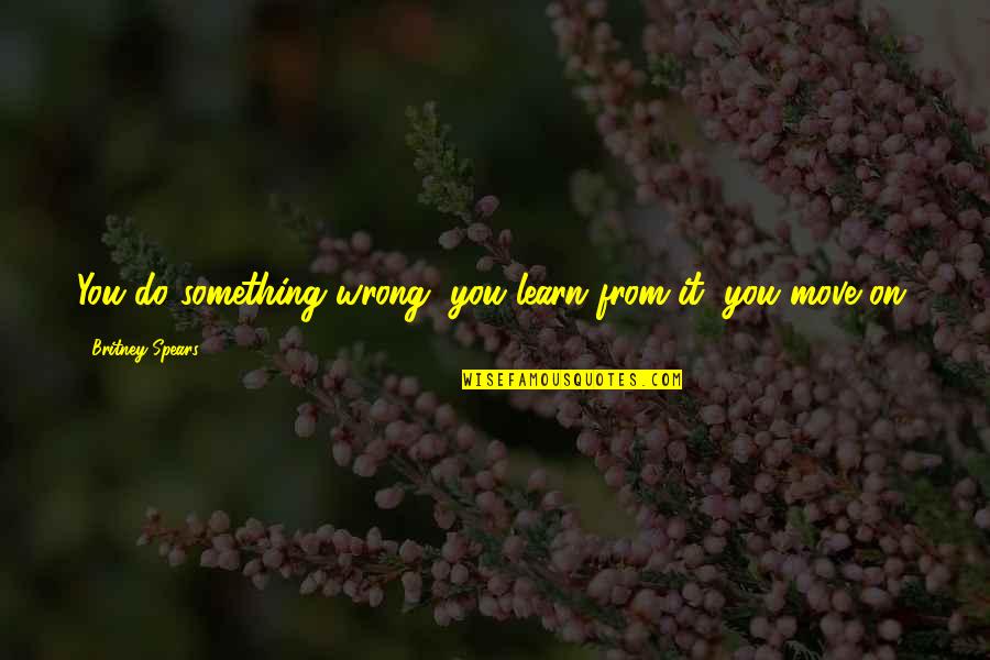Do Something Wrong Quotes By Britney Spears: You do something wrong, you learn from it,