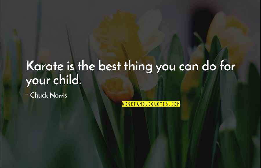 Do The Best You Can Quotes By Chuck Norris: Karate is the best thing you can do