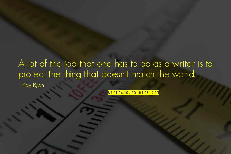 Do The Job Quotes By Kay Ryan: A lot of the job that one has Do The Job Quotes By Kay Ryan: A lot of the job that one has