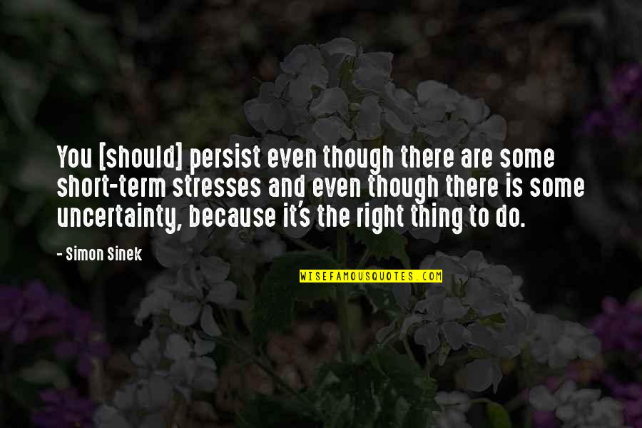 Do The Right Thing Quotes By Simon Sinek: You [should] persist even though there are some