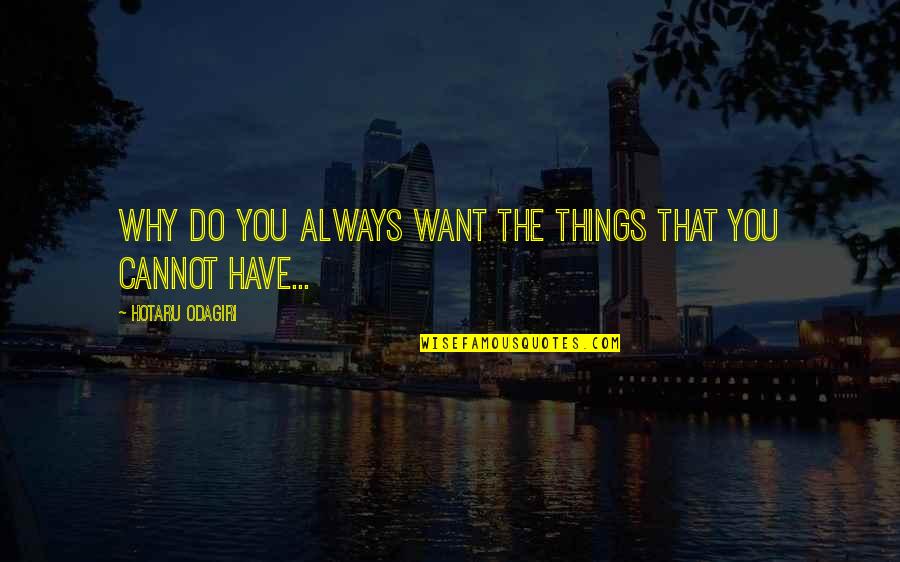 Do The Things You Want Quotes By Hotaru Odagiri: Why do you always want the things that