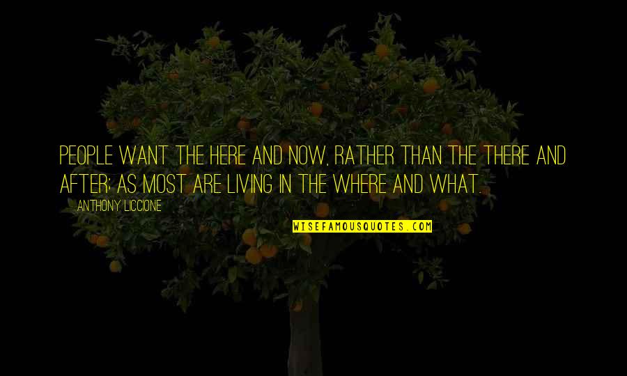 Do The Work Now Quotes By Anthony Liccione: People want the here and now, rather than Do The Work Now Quotes By Anthony Liccione: People want the here and now, rather than