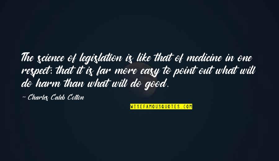 Do What Is Good Quotes By Charles Caleb Colton: The science of legislation is like that of