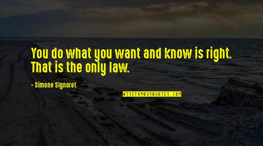 Do What Is Right Quotes By Simone Signoret: You do what you want and know is