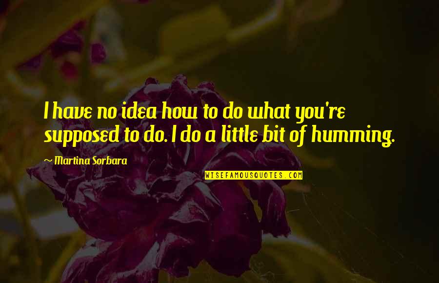 Do What You Are Supposed To Do Quotes By Martina Sorbara: I have no idea how to do what
