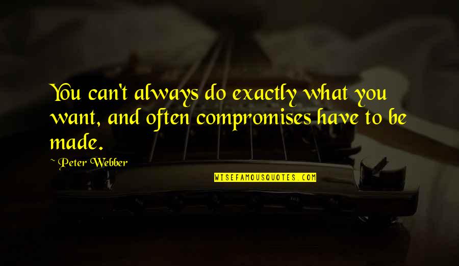 Do What You Can Quotes By Peter Webber: You can't always do exactly what you want,