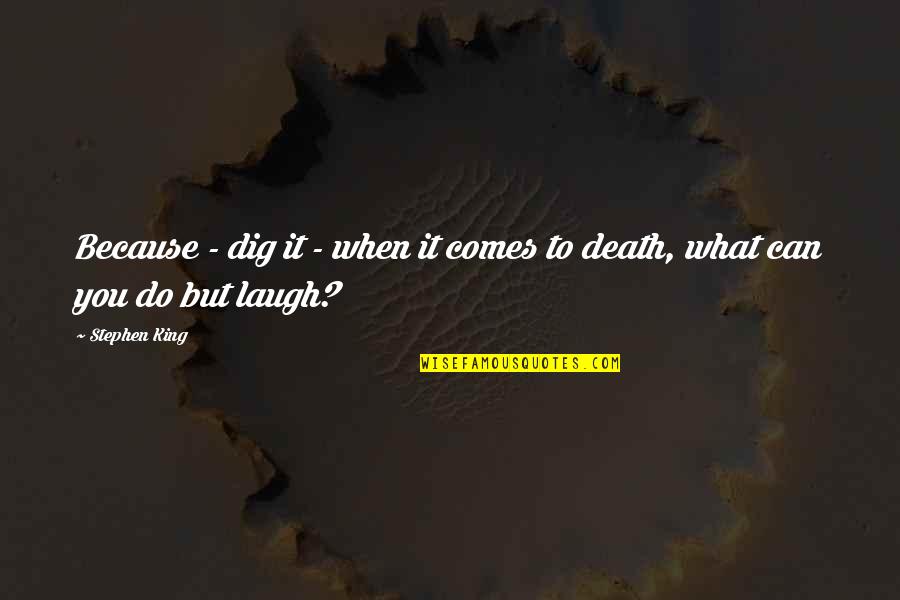 Do What You Can When You Can Quotes By Stephen King: Because - dig it - when it comes