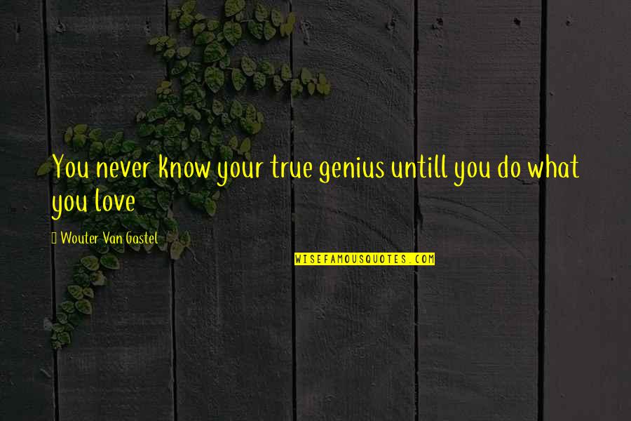 Do What You Love Quotes By Wouter Van Gastel: You never know your true genius untill you