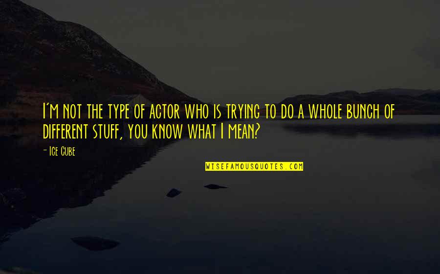 Do What You Mean Quotes By Ice Cube: I'm not the type of actor who is