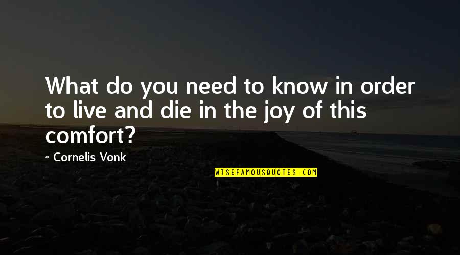 Do What You Need To Do Quotes By Cornelis Vonk: What do you need to know in order