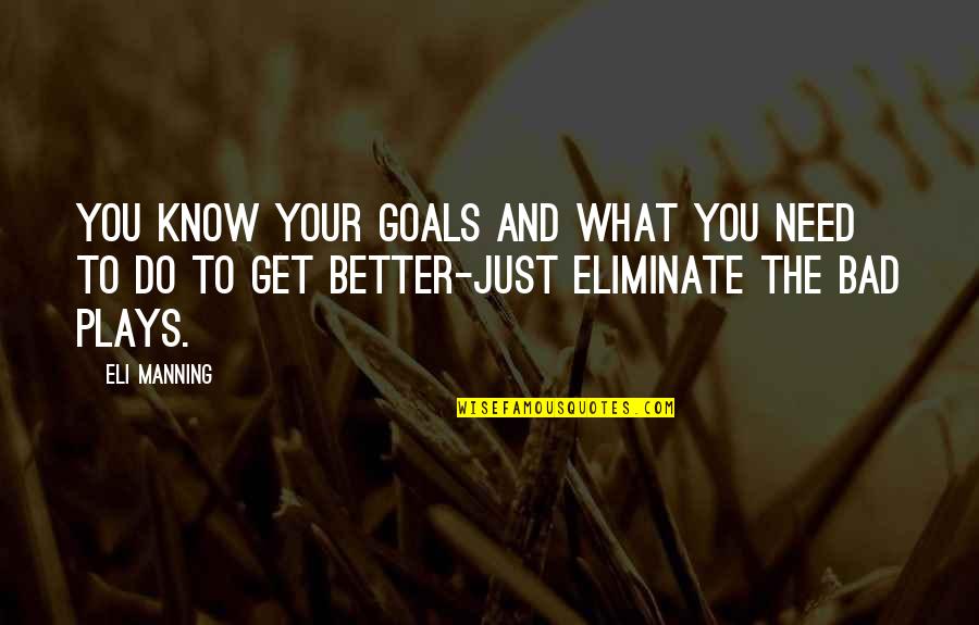 Do What You Need To Do Quotes By Eli Manning: You know your goals and what you need