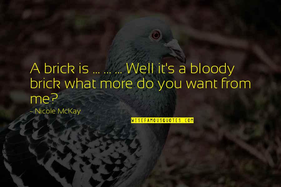 Do What You Want Quotes By Nicole McKay: A brick is ... ... ... Well it's