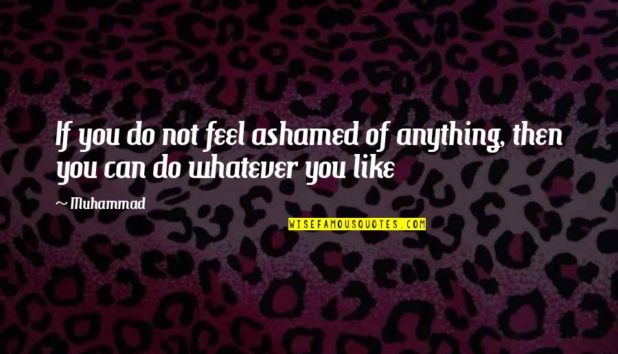 Do Whatever You Like Quotes By Muhammad: If you do not feel ashamed of anything,