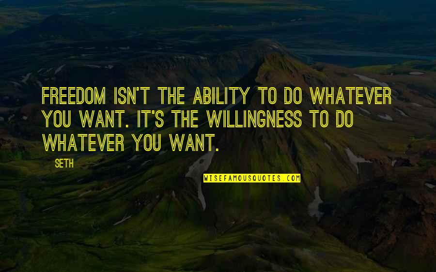 Do Whatever You Want Quotes By Seth: Freedom isn't the ability to do whatever you