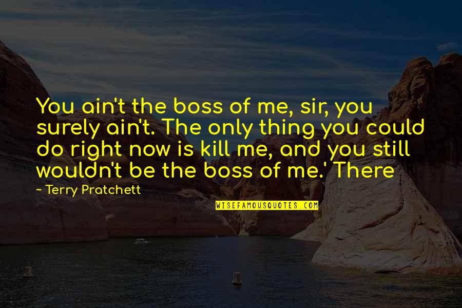 Do You And Only You Quotes By Terry Pratchett: You ain't the boss of me, sir, you